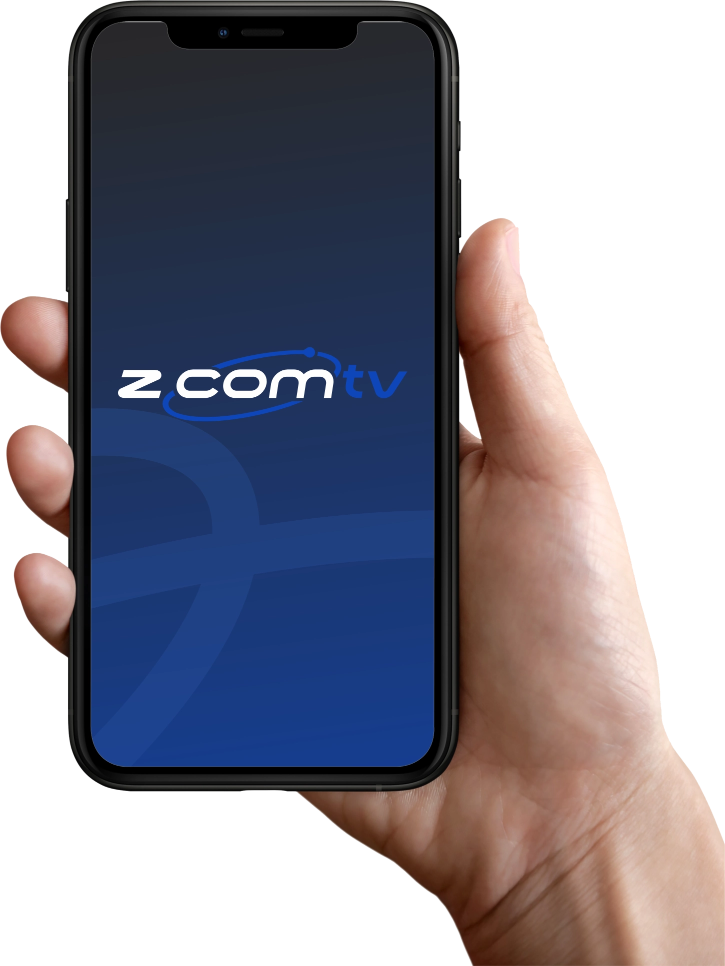 Celular com o aplicativo ZCOM TV